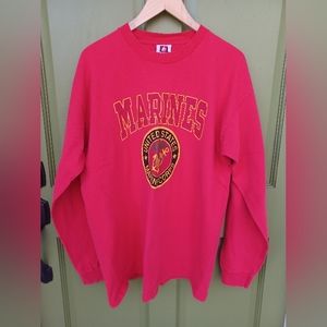 Bay Side XL, Red MarineCorps, Heavy Weight,  PRE-SHRUNK, 100% Cotton T shirt